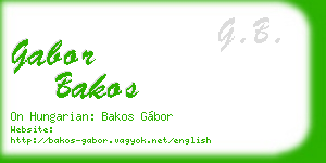 gabor bakos business card