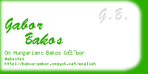 gabor bakos business card